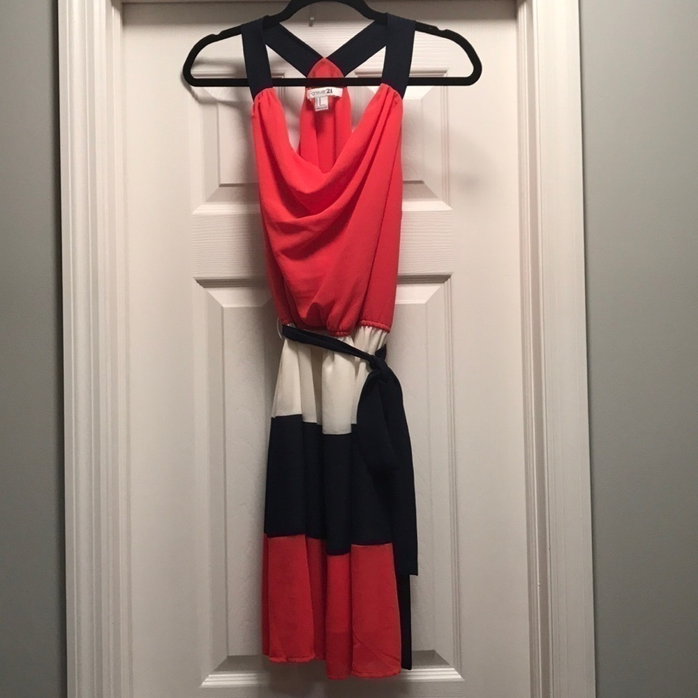 Forever21 Striped Halter Tie Dress
